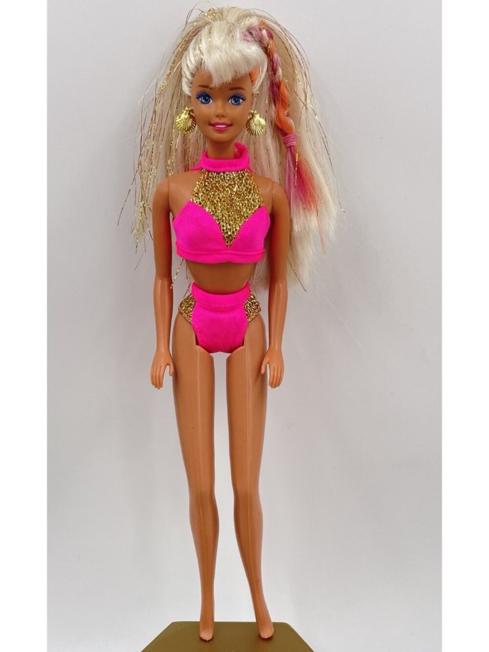 Vintage Splash'N Color Barbie Color Change Braid with Original Bikini & Earrings - Picture 4 of 14